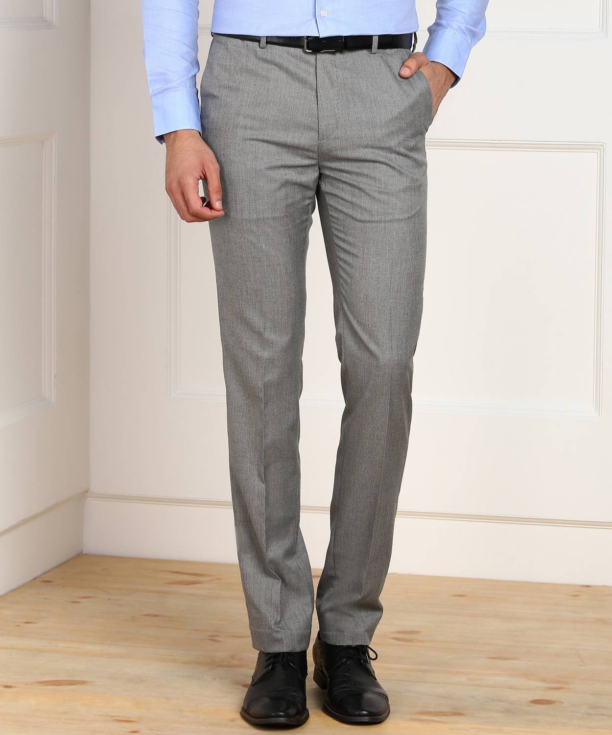 Arrow Newyork Tapered Men Grey Trousers