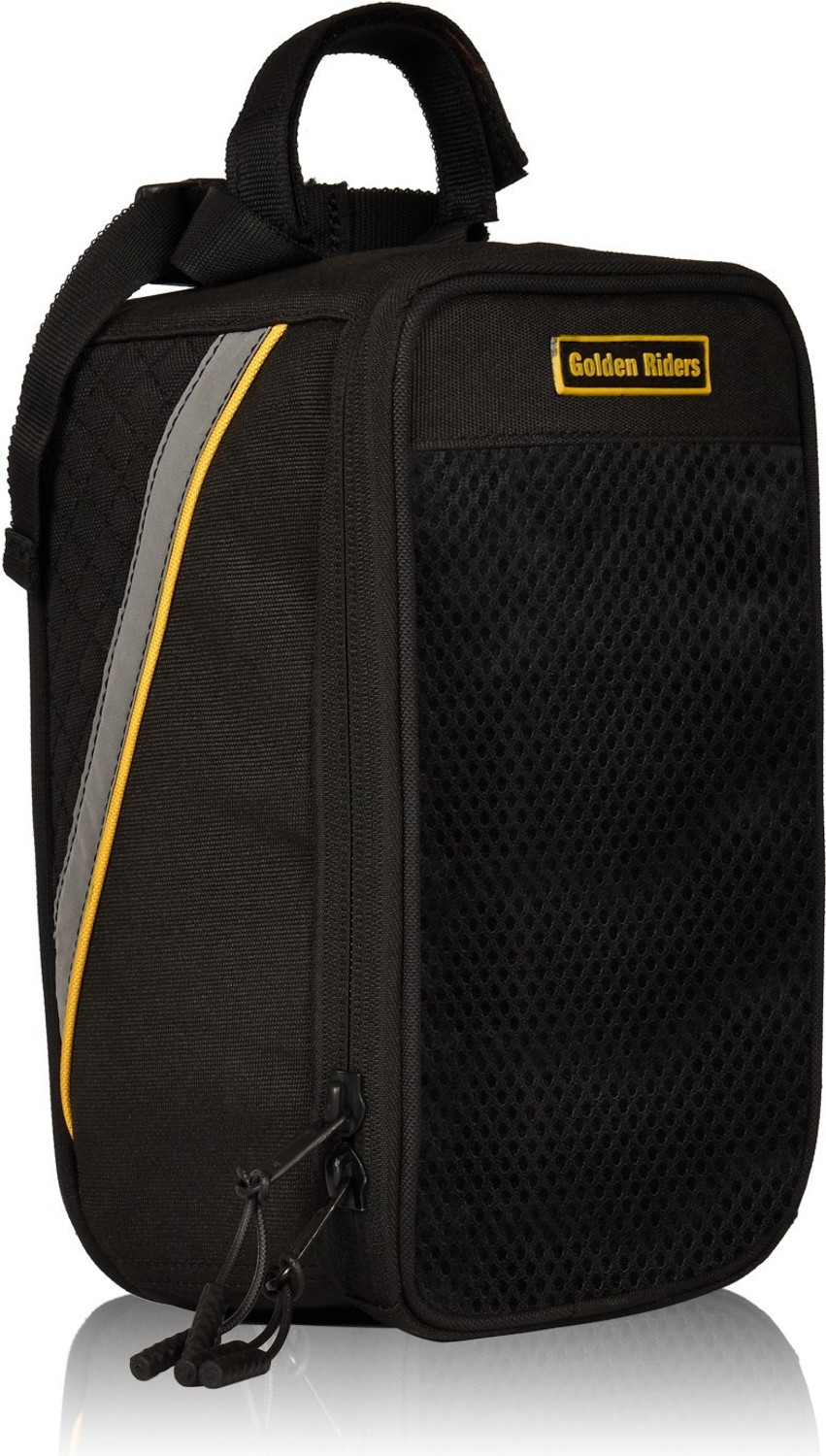 Image of Golden Riders Bicycle Handlebar front frame Tube bag Luggage Box Black Fabric Motorbike Saddlebag