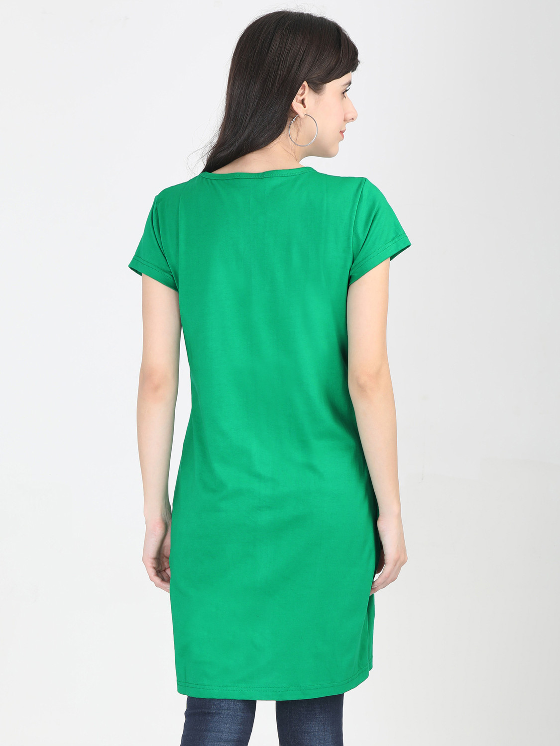 Image of Fleximaa Casual Regular Sleeve Printed Women Green Top