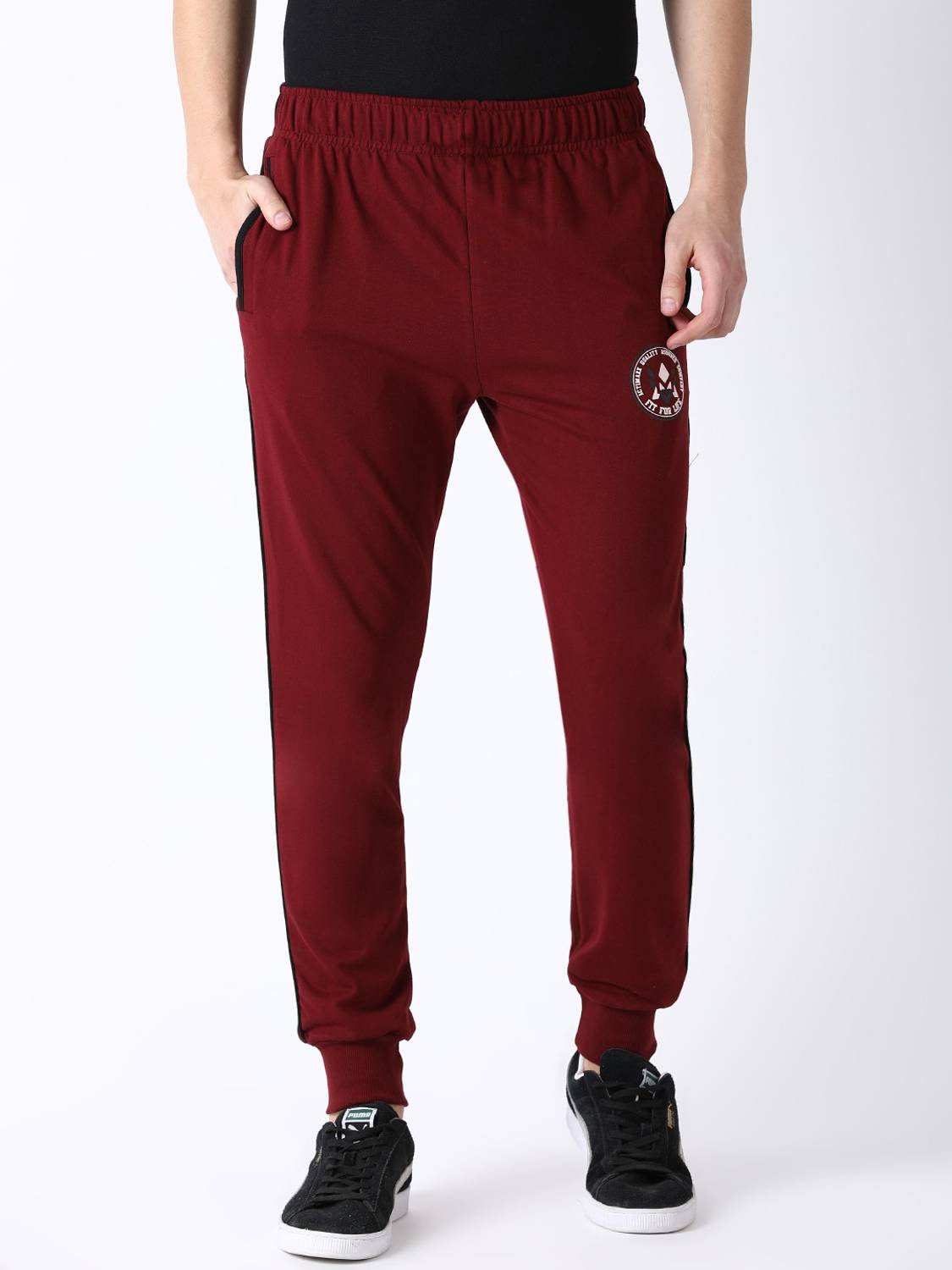 ACTIMAXX Solid Men Maroon Track Pants
