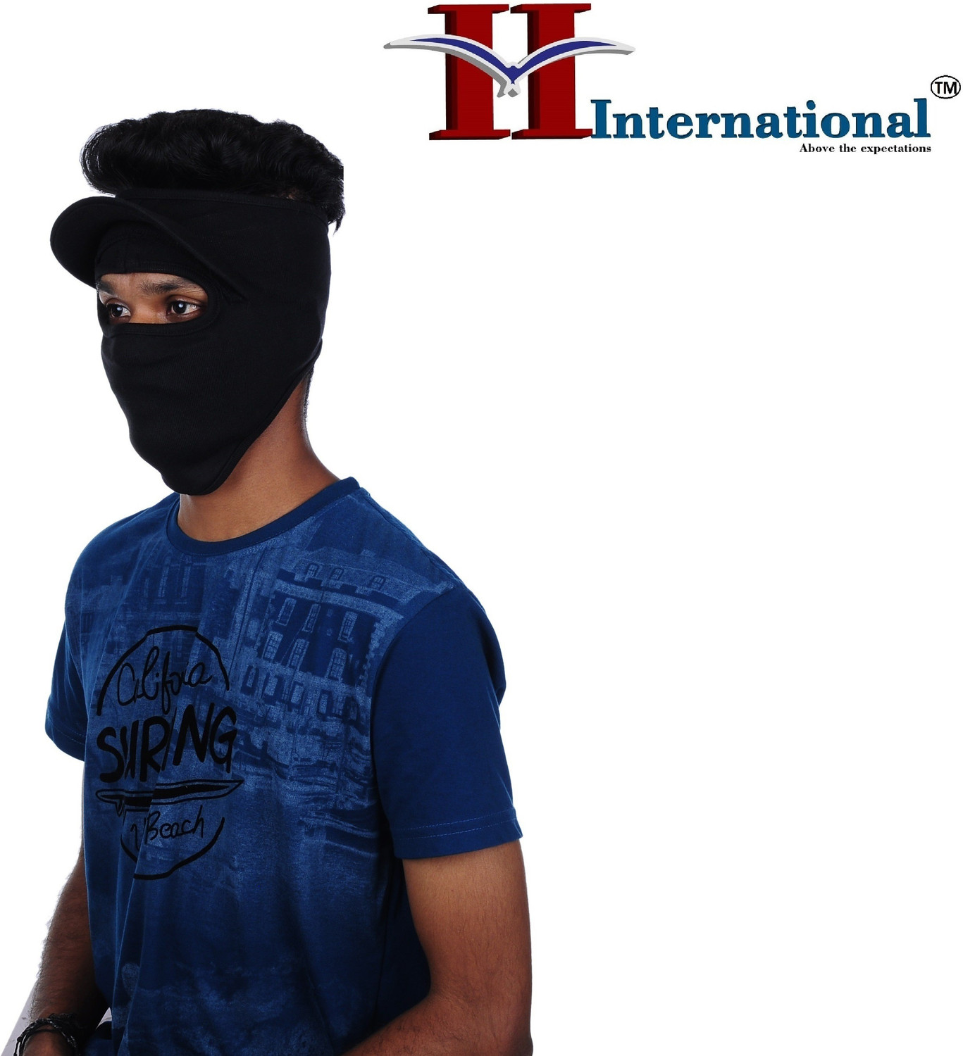 Image of H International Black Bike Face Mask for Men & Women