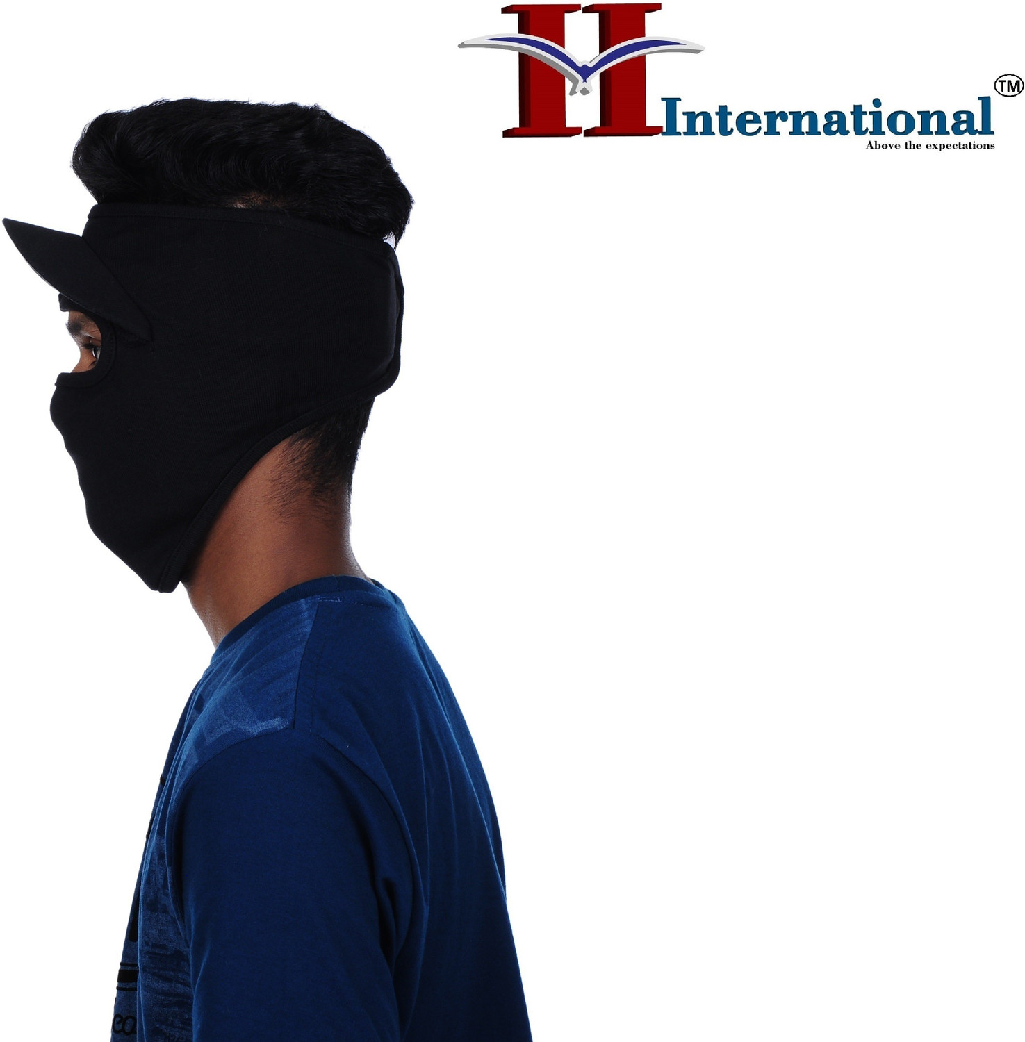 Image of H International Black Bike Face Mask for Men & Women