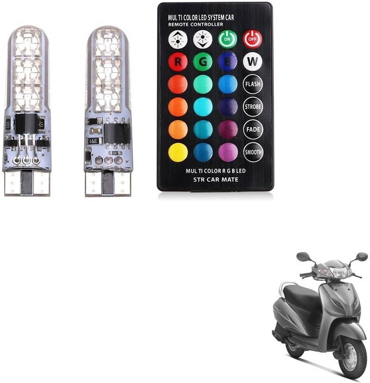 AuTO ADDiCT T10RGBScooty39 Headlight Motorbike LED for Honda (12 V, 1.2 W)