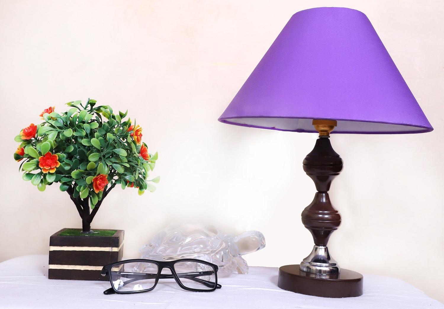 Image of CANDELA Conical Shade Table Lamp (Purple) Table Lamp