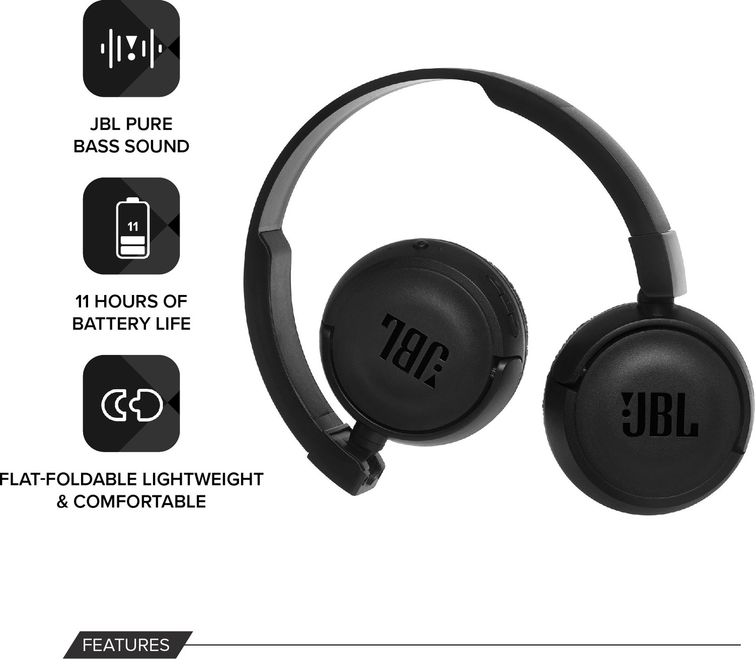 Image of JBL T450BT Extra Bass with Voice Assistant Support Lightweight Flat Foldable Bluetooth