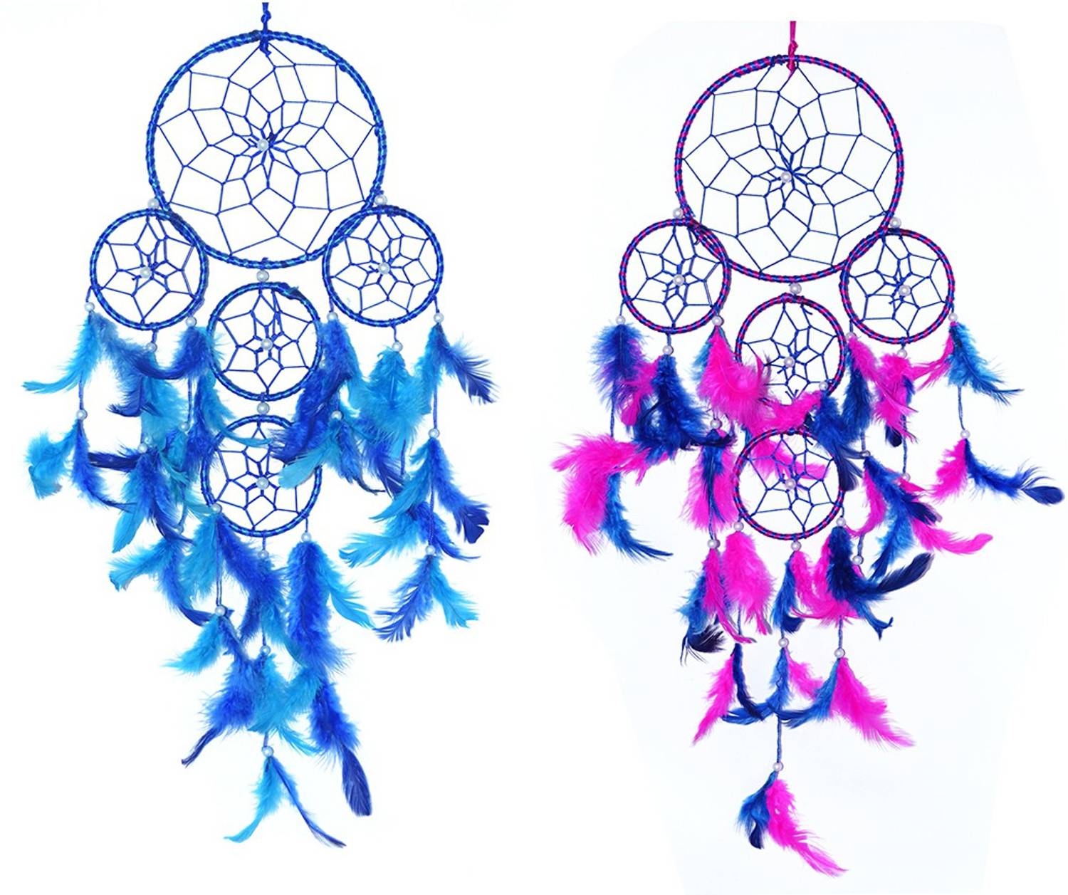 ARTBUG 5 Rings Dream Catcher (Pack of 2) Decorative Showpiece - 55 cm