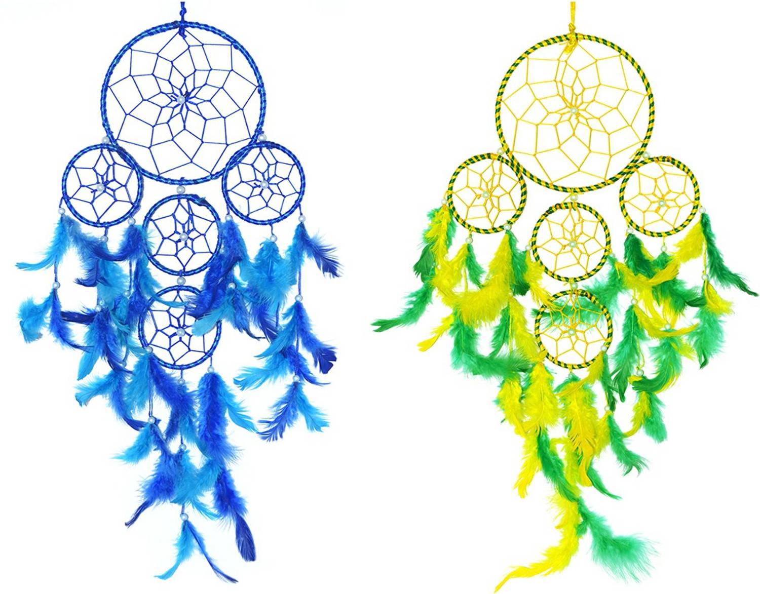 ARTBUG 5 Rings Dream Catcher (Pack of 2) Wall Hanging Decorative Showpiece - 55 cm