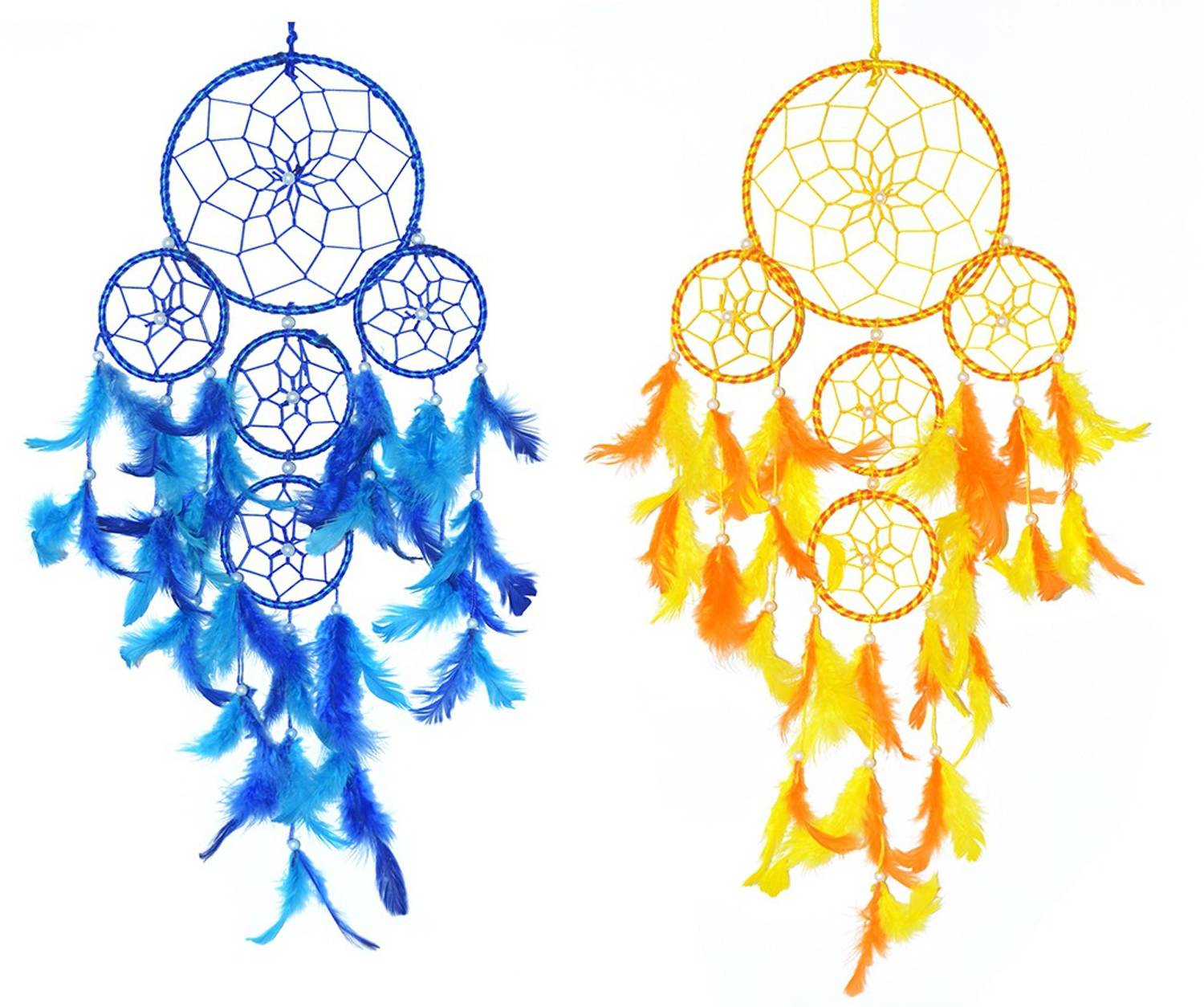 ARTBUG 5 Rings Dream Catcher (Pack of 2) Wall Hanging Decorative Showpiece - 55 cm