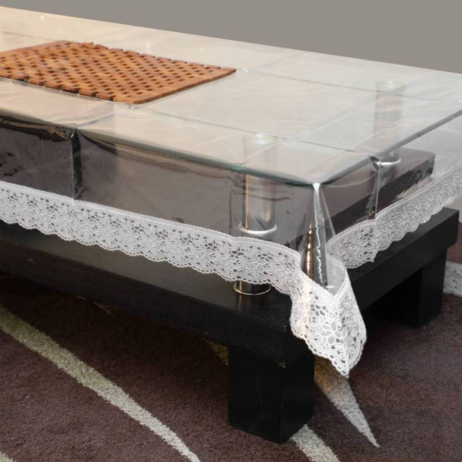 BONA SORT Plastic, PVC 4 Seater Floral Table Cover