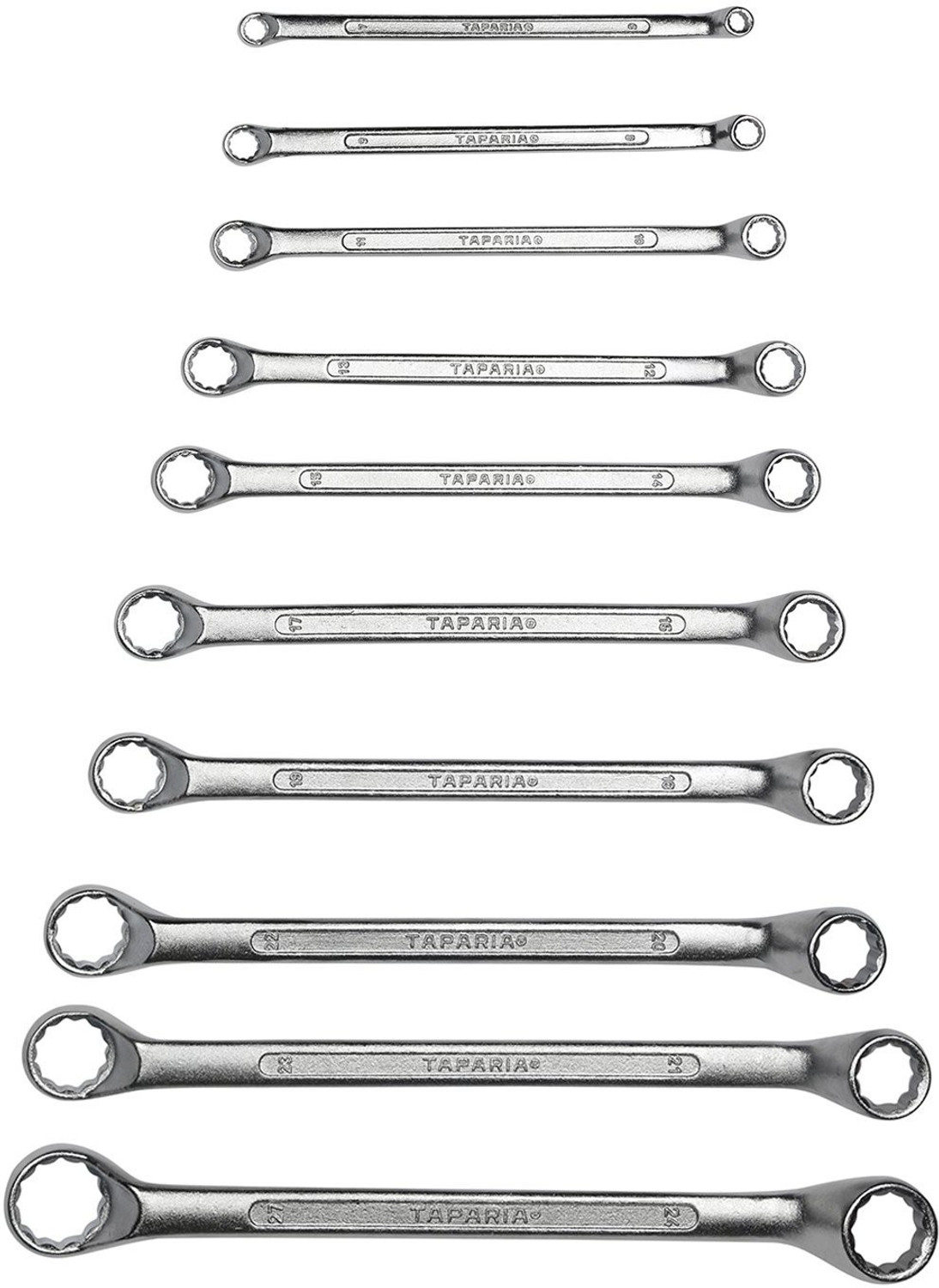 Image of TAPARIA 1810 10-Piecess Ring Spanner Set Double Sided Star Box Wrench