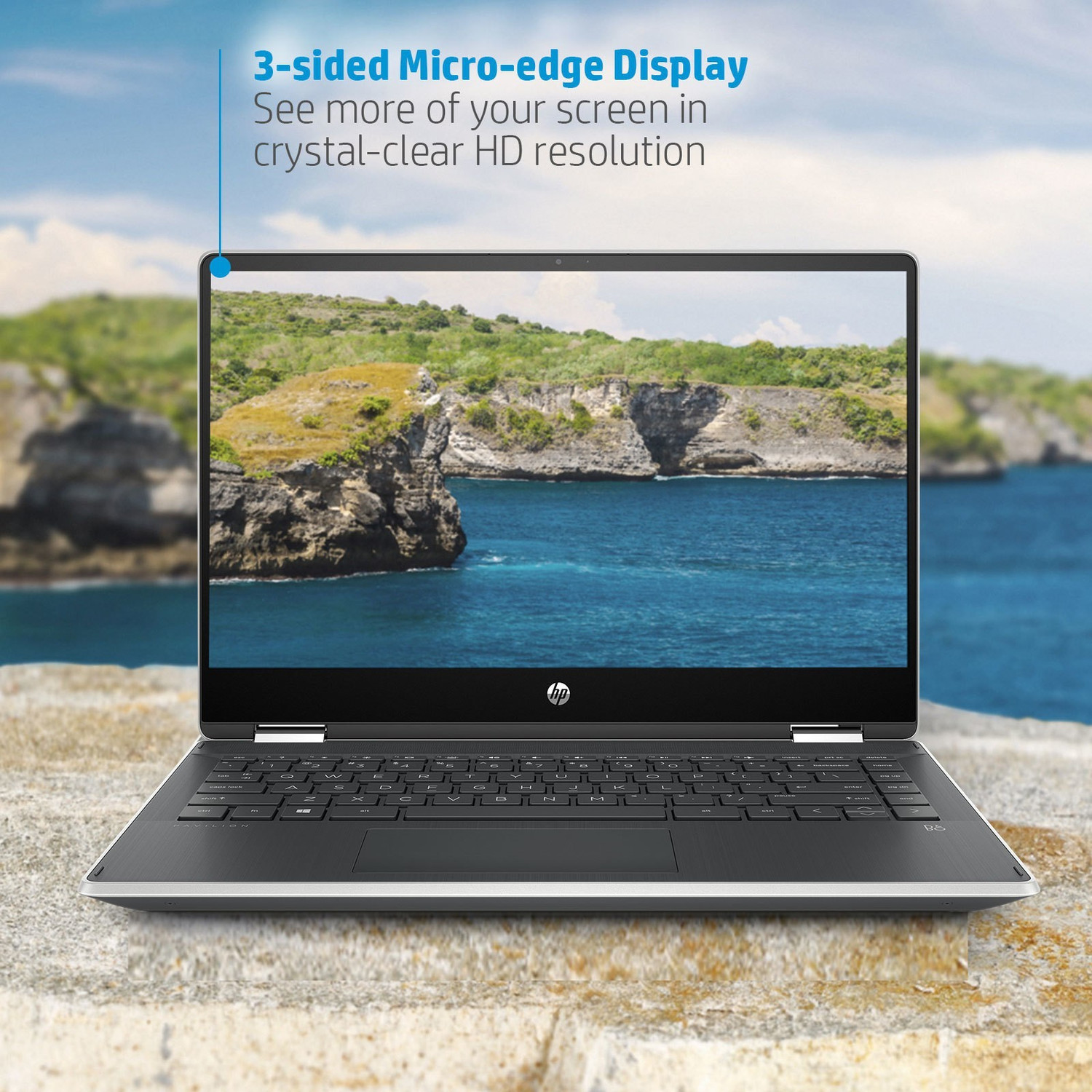 Image of HP Pavilion x360 Intel Core i3 8th Gen 8145U - (4 GB /256 GB SSD /Windows 10 Home) 14-dh0107TU 2 in 1 Laptop