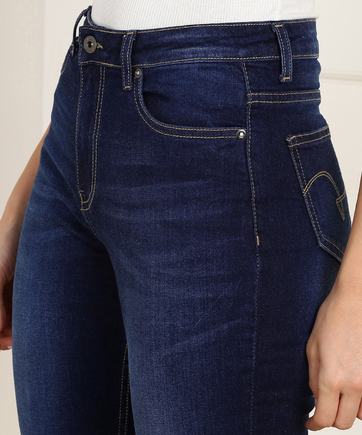 Image of PEOPLE Slim Women Blue Jeans