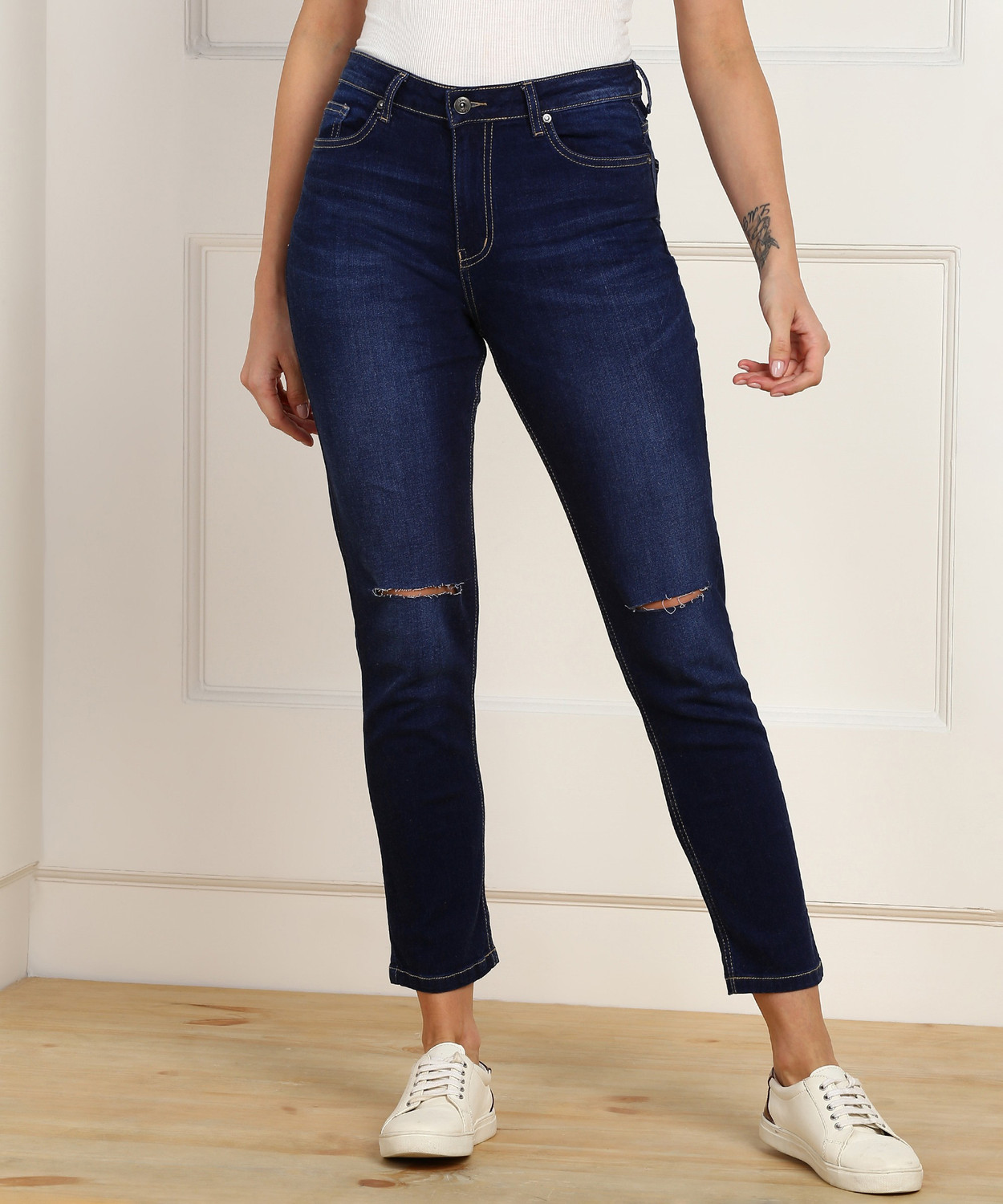 Image of PEOPLE Slim Women Blue Jeans