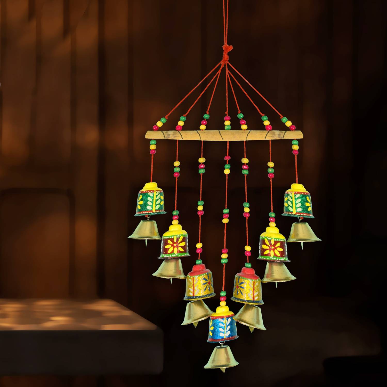 DreamKraft Handcrafted Bells Design Door Hanging Showpiece Plasti...mo