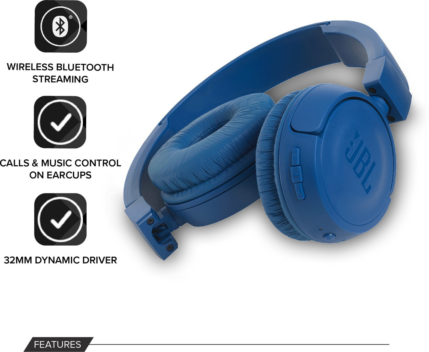 Image of JBL T450BT Extra Bass with Voice Assistant Support Lightweight Flat Foldable Bluetooth