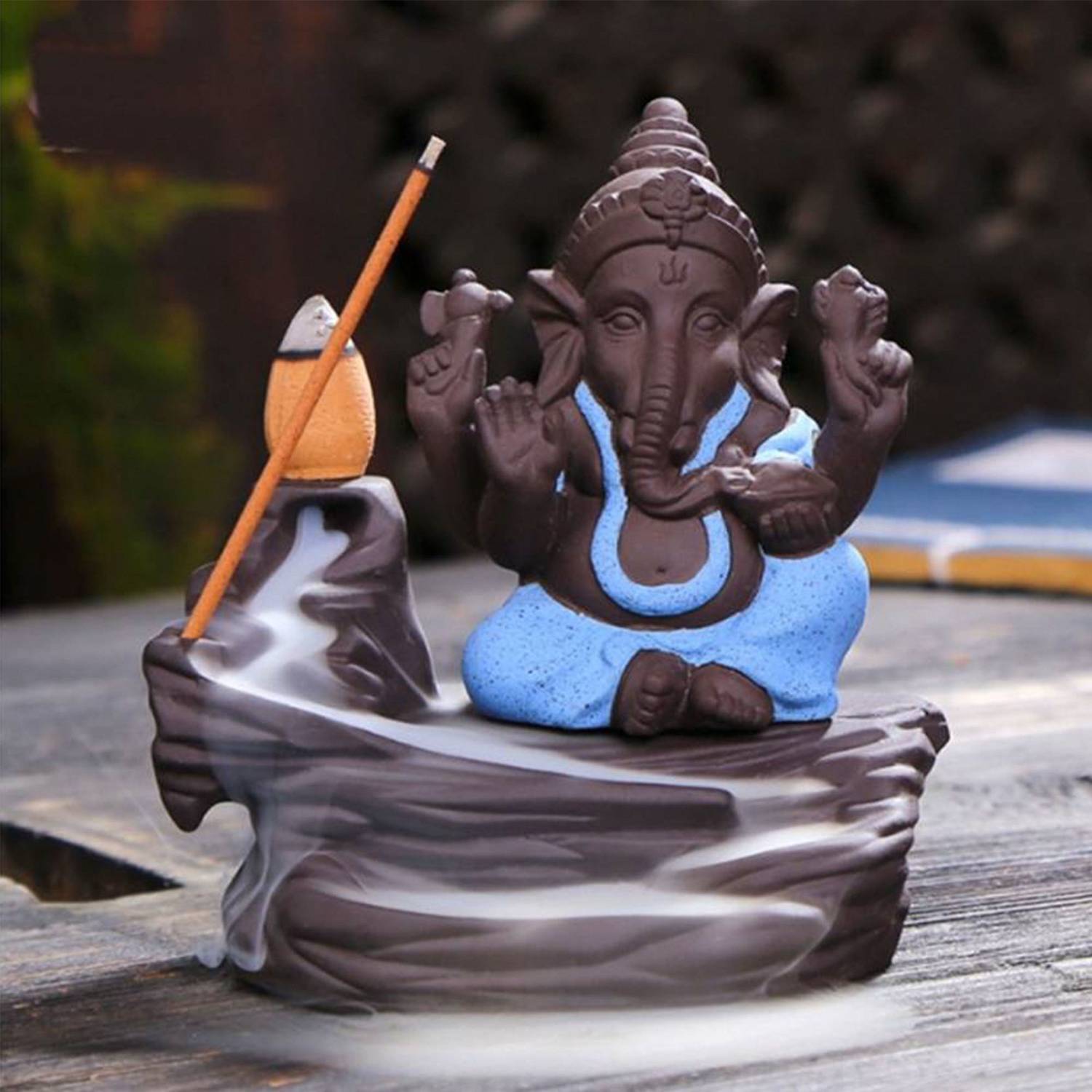 Beckonventure Handicrafted Smoke Ganesha Water Fountain Backflow incense burner with 10 Smoke Backflow Incense Cone in Incense Sticks for home Smoke ganesh in Religious Idols|smoke fountain| smoke ganesha |Lord Ganesha Idols for home decor|decoration items for house|handicraft home decor|showpiece figurine|table decoration items|Ganesha Statue|statue for car|statue of gods|statue for home|Ganesha idol for gifts, home & Showpiece & Figurnies|ganesh Murti| ganeshjimurti |handicraftitems|decorativeitems|Showpiece gift sets| Showpiece & Figurnies|Showpieces in home| Decorative Showpiece - 9.5 cm