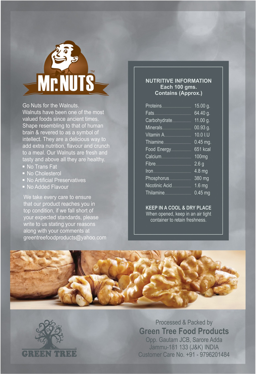 Image of Mr.NUTS SILVER PREMIUM WALNUT KERNELS (Akhrot) Pack of 1 Walnuts