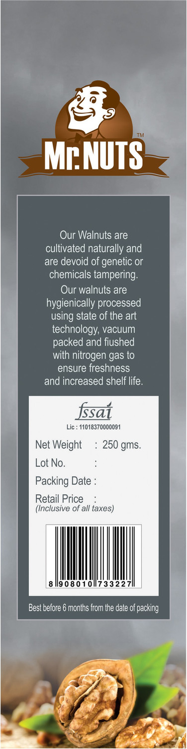 Image of Mr.NUTS SILVER PREMIUM WALNUT KERNELS (Akhrot) Pack of 1 Walnuts