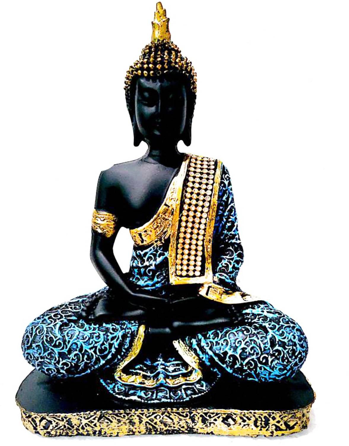 Beckonventure Meditating Buddha Idol Showpiece Statue Center Piece For Home Decorative Showpiece  -  22 cm