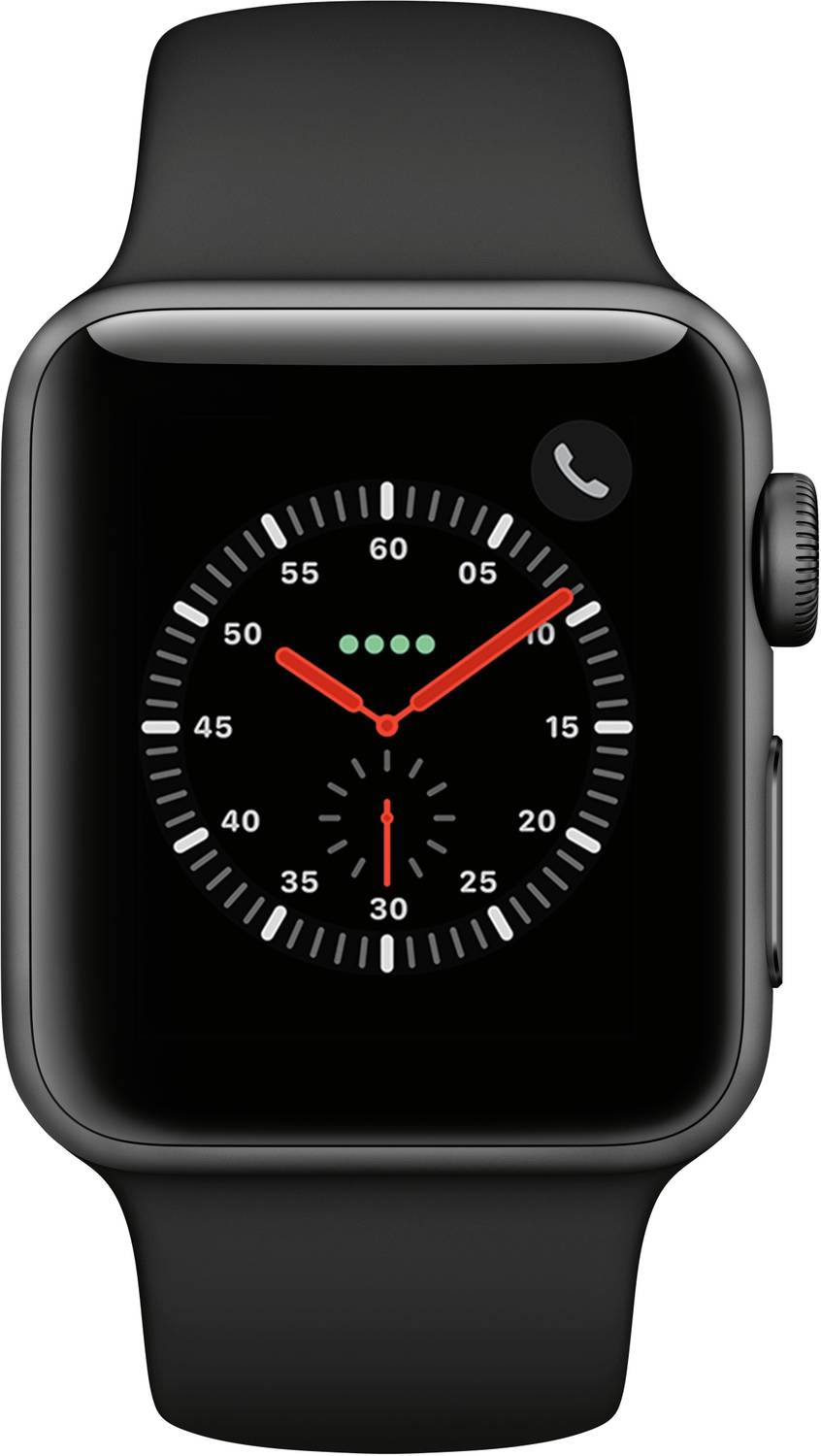 Apple Watch Series 3 GPS + Cellular (Black Strap, Regular)