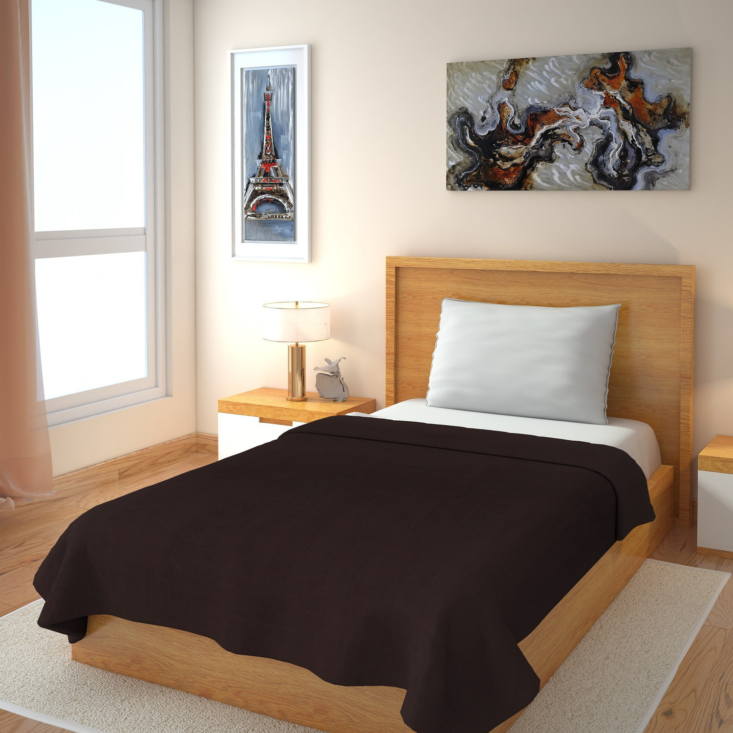 Image of IWS Solid Single Fleece Blanket for AC Room