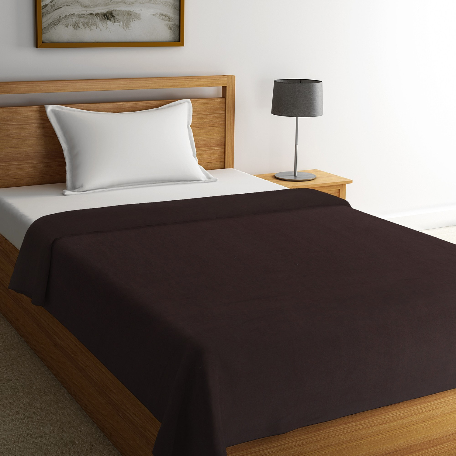 Image of IWS Solid Single Fleece Blanket for AC Room