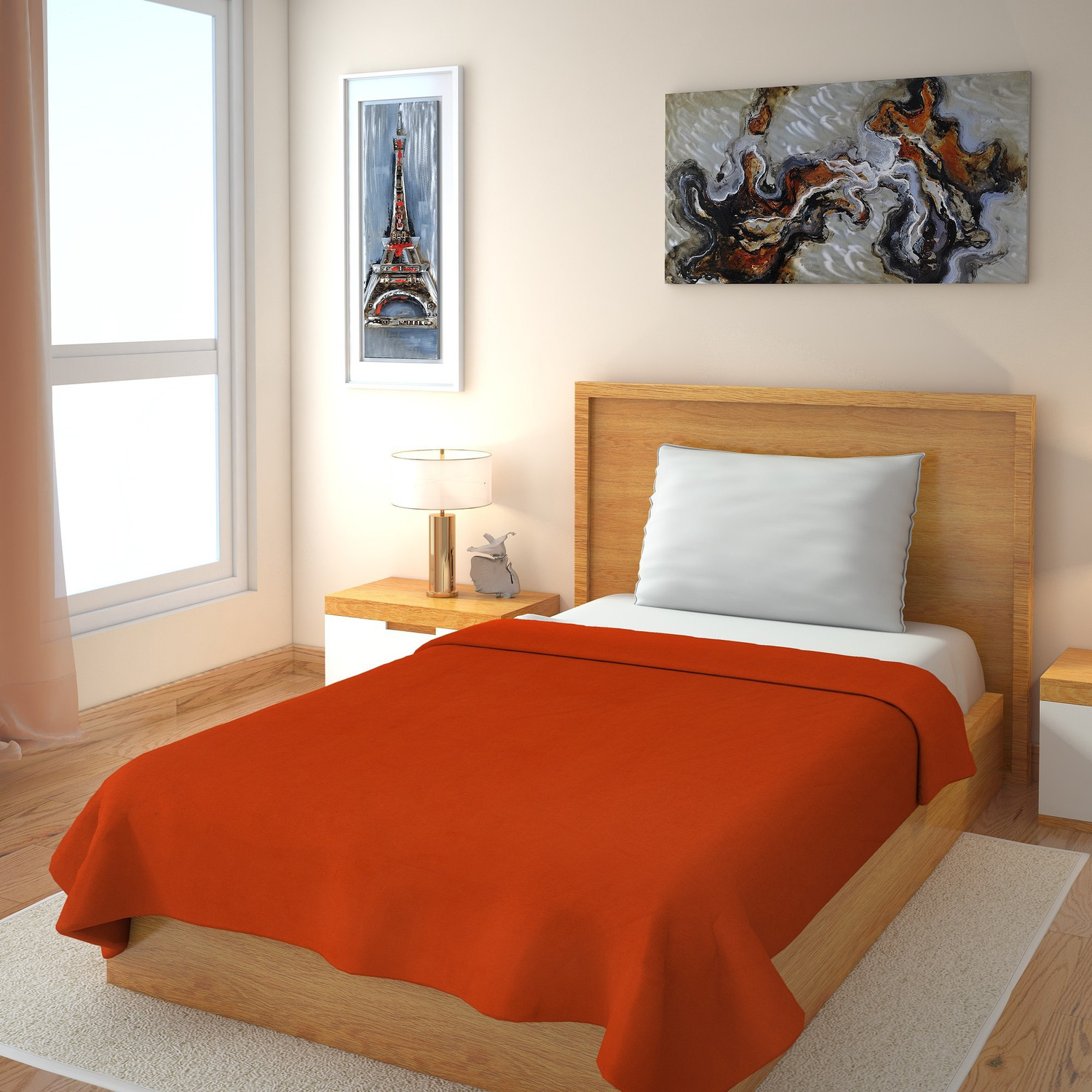 Image of IWS Solid Single Fleece Blanket for AC Room