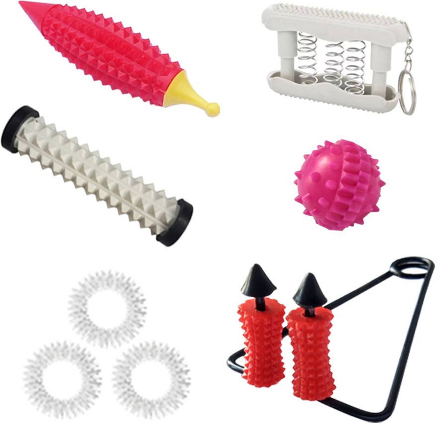 Accufit AG36 Acupressure Massager Tools Combo Kit with Multipurpose Roller + Karela Massager (Pyramidal cuts) + Finger Massager (Pointed) Massager