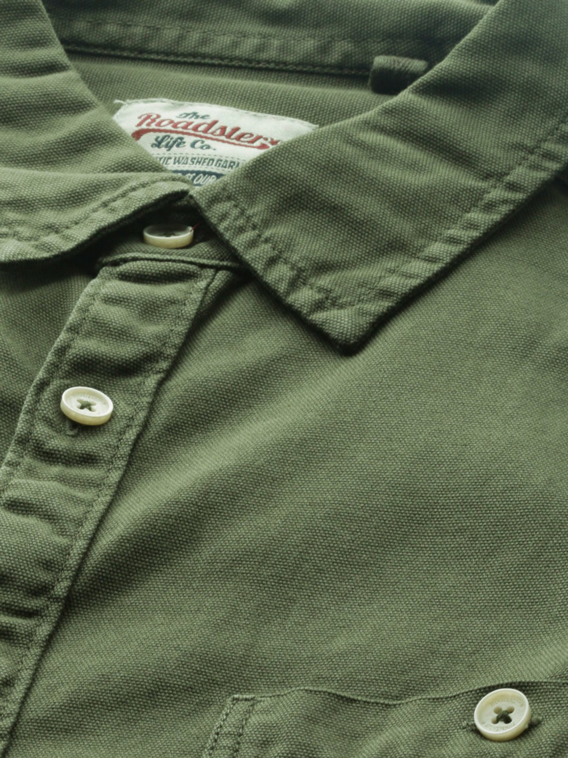 Image of Roadster Men Solid Casual Green Shirt