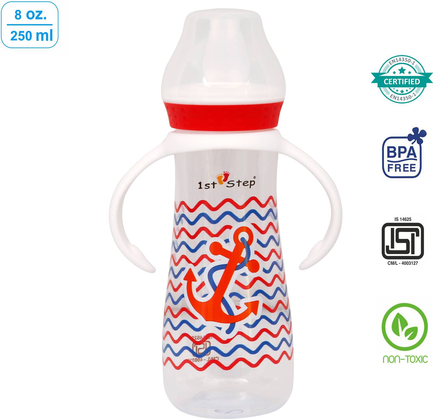 1st Step 8oz Feeding Bottle with Handle - 250 ml