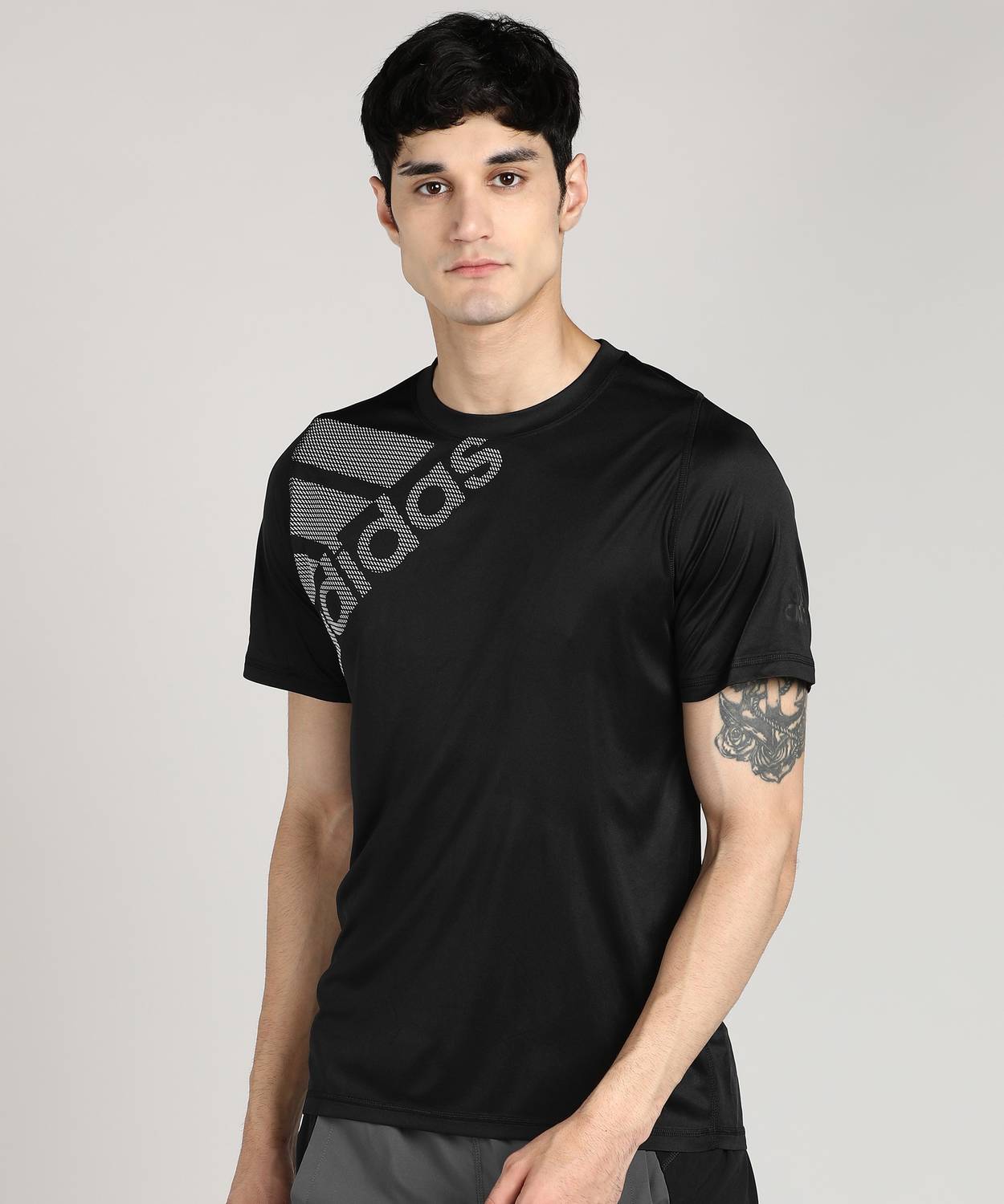 ADIDAS Graphic Print Men Round Neck Black T-Shirt