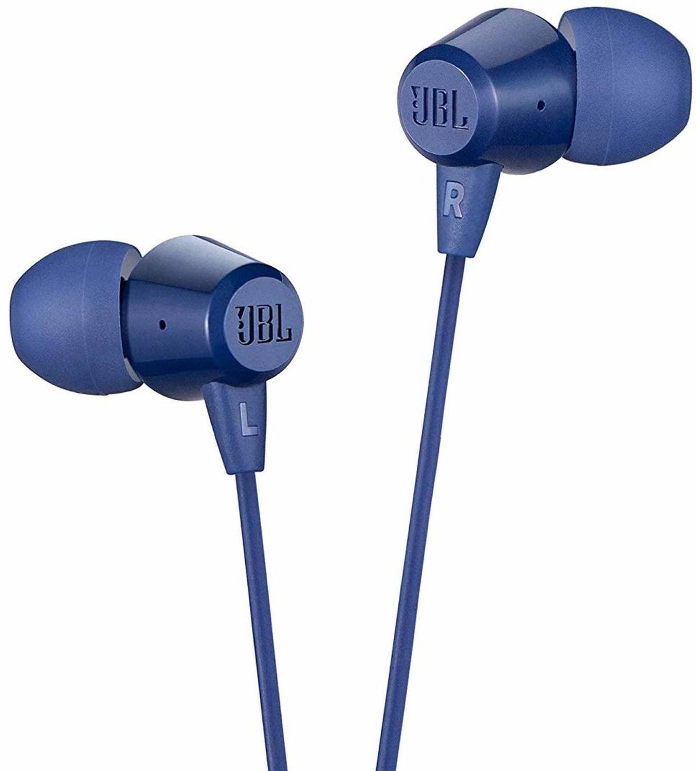 JBL C50HI Wired Headset (Blue, In the Ear)