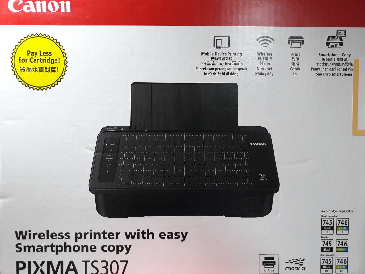 Canon PIXMA TS307A Single Function WiFi Color Inkjet Printer - Image 4