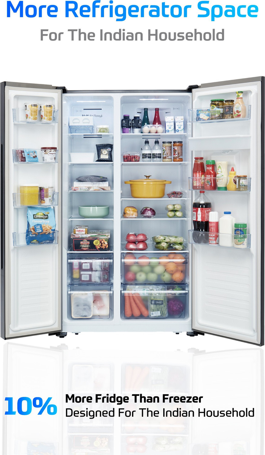 Image of MarQ by Flipkart 566 L Frost Free Side by Side Refrigerator with Glass Door
