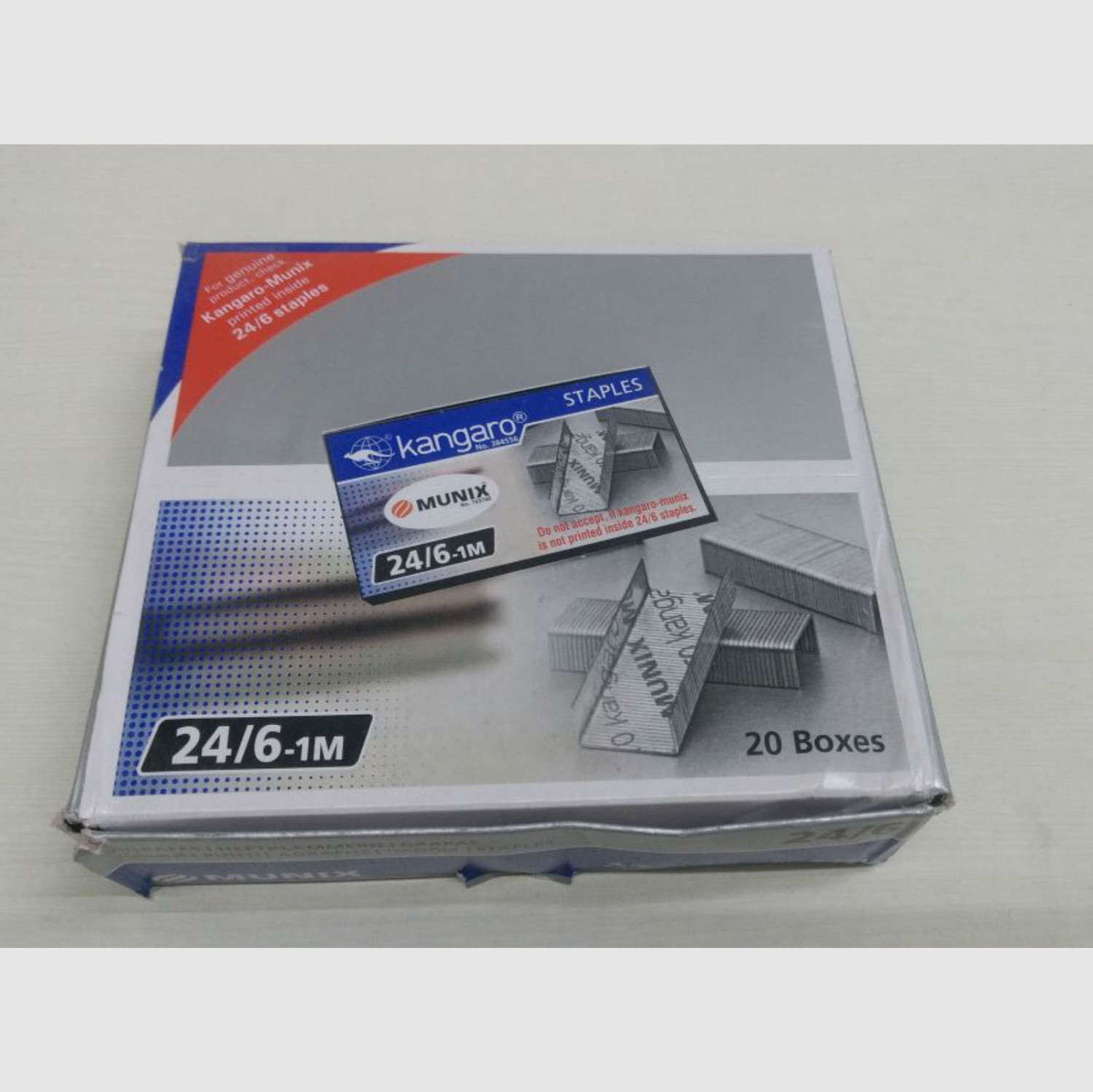 Image of Kangaro Manual 24 /6 Round Edged Stapler Pin