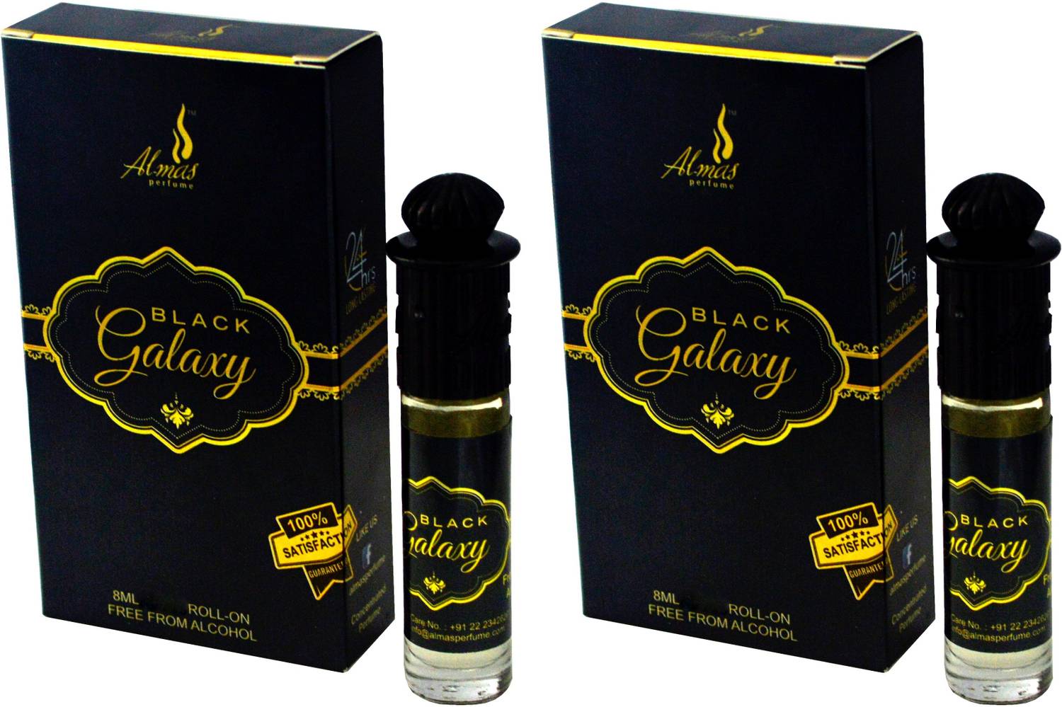 Almas BLACK GALAXY UAE fascinating fragrance pocket ( PACK OF 2 ) Floral Attar