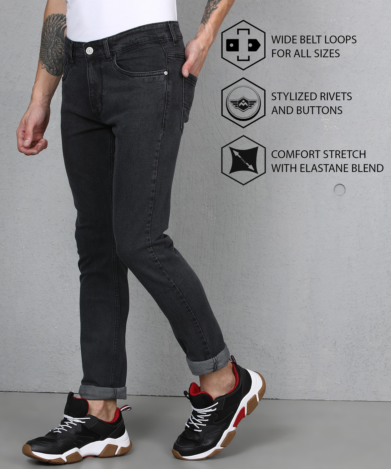 Image of METRONAUT by Flipkart Slim Men Grey Jeans