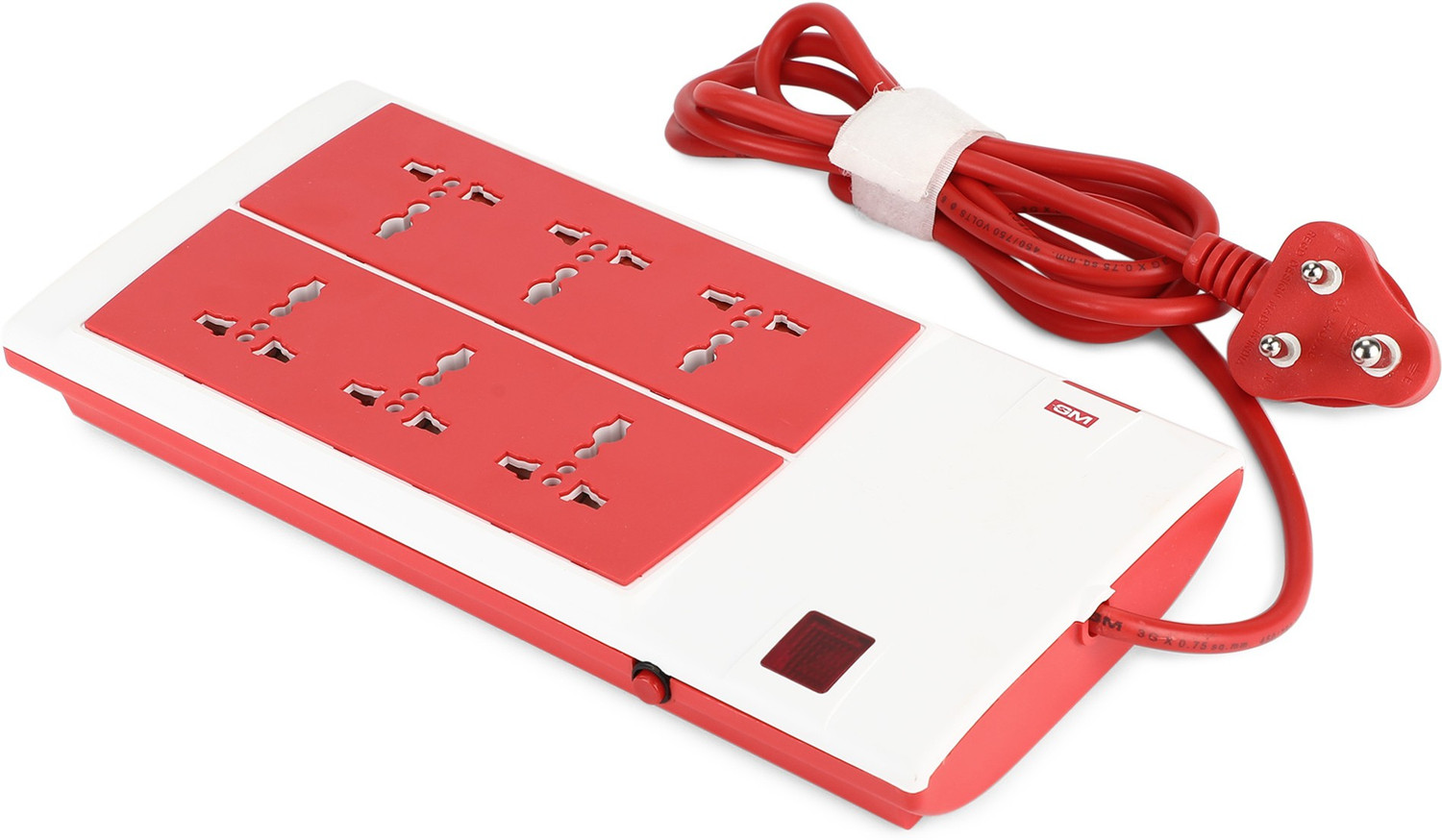Image of GM 3059 G-Power 6+1 Spike Adaptor with Master Switch, Indicator, Safety Shutter, International Sockets & Surge Protector. 6 Socket Extension Boards