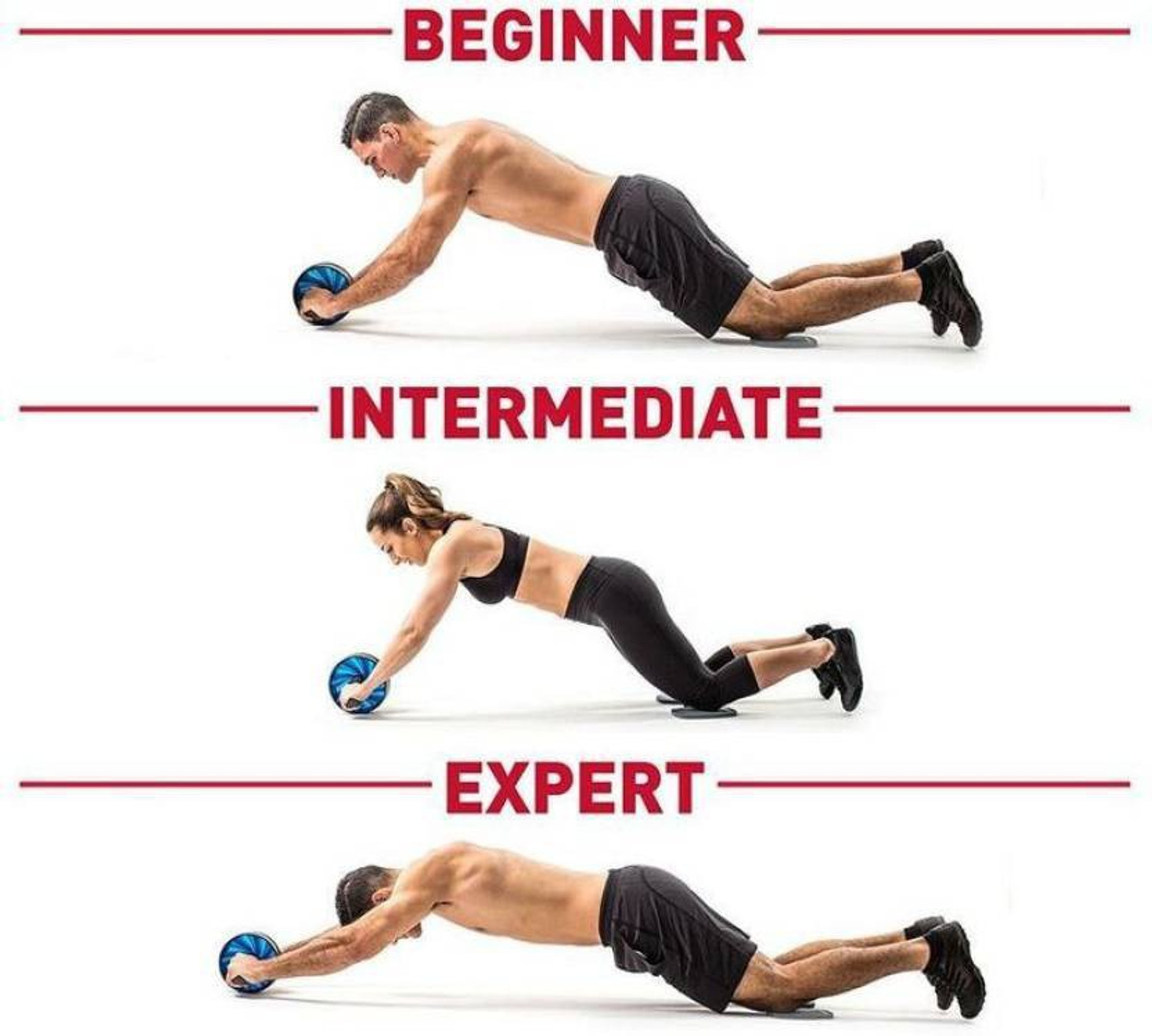Image of ADONYX Abdominal Roller For Home & Gym Workout Exercise Equipment Ab Roller Ab Exerciser