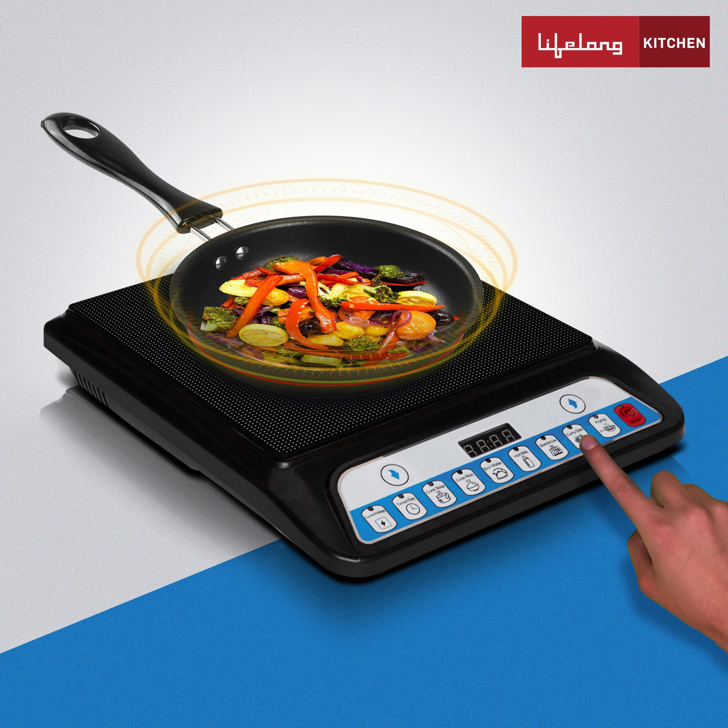 Image of Lifelong 2000 W Induction Cooktop Push Button