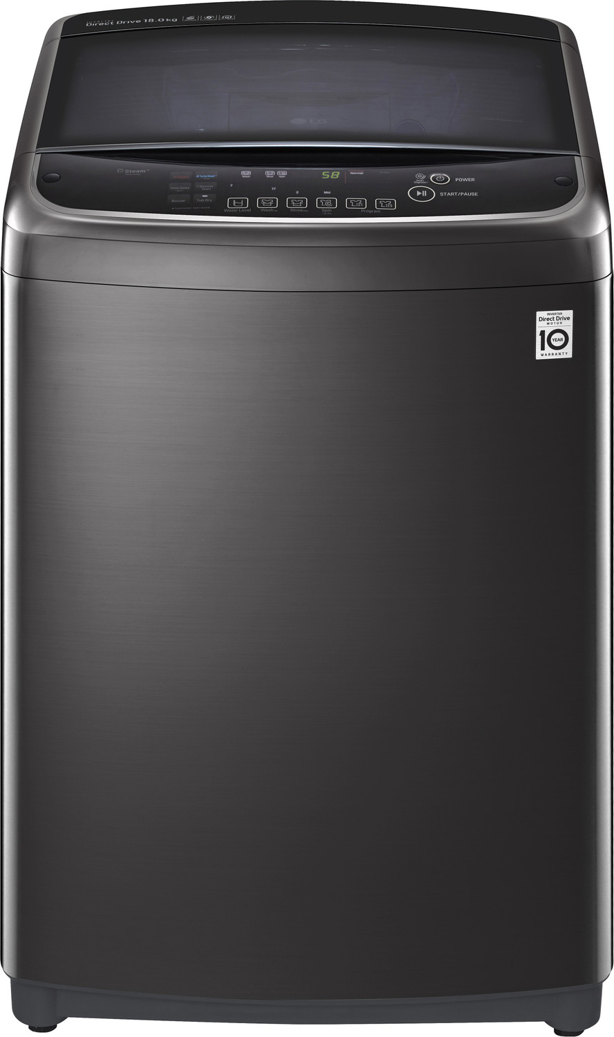 Image of LG 18 kg Fully Automatic Top Load Washing Machine with In-built Heater Black