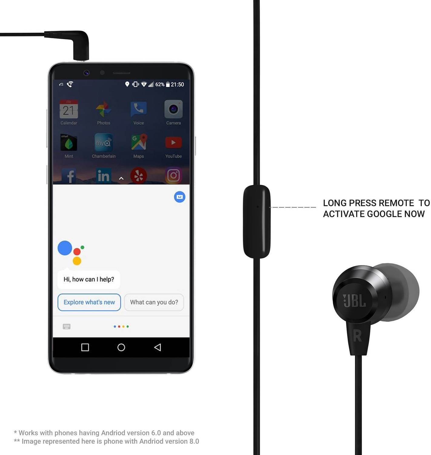 JBL C50HI Wired Earphones Black - Image 4