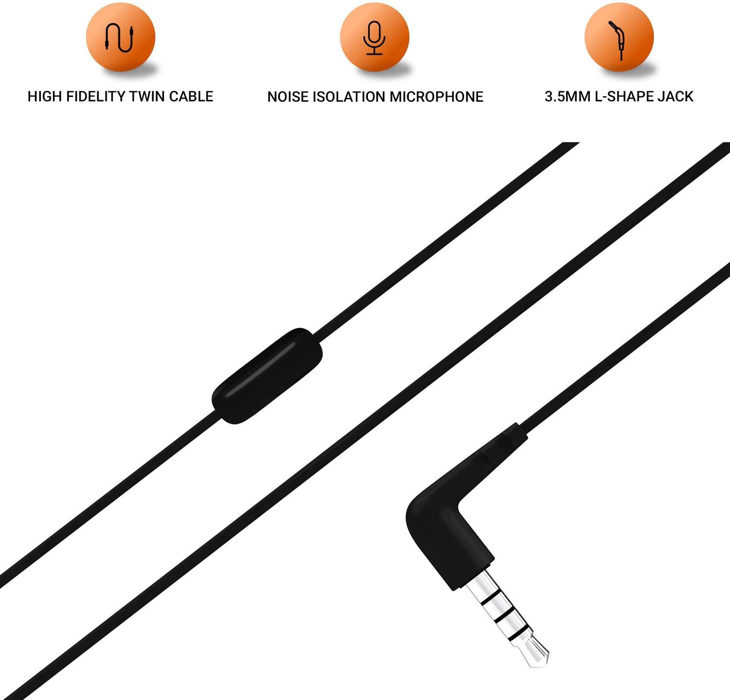 JBL C50HI Wired Earphones Black - Image 3