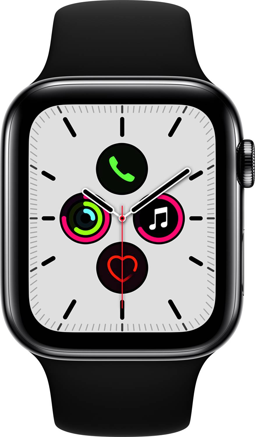 Apple Watch Series 5 GPS + Cellular (Black Strap, Regular)
