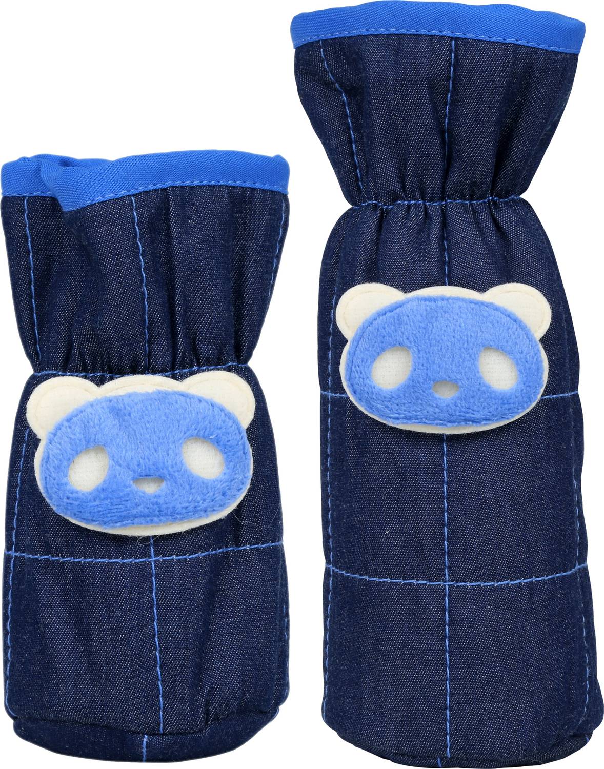 1st Step Denim Bottle Cover With Animal Face Motif (Pack Of 2)