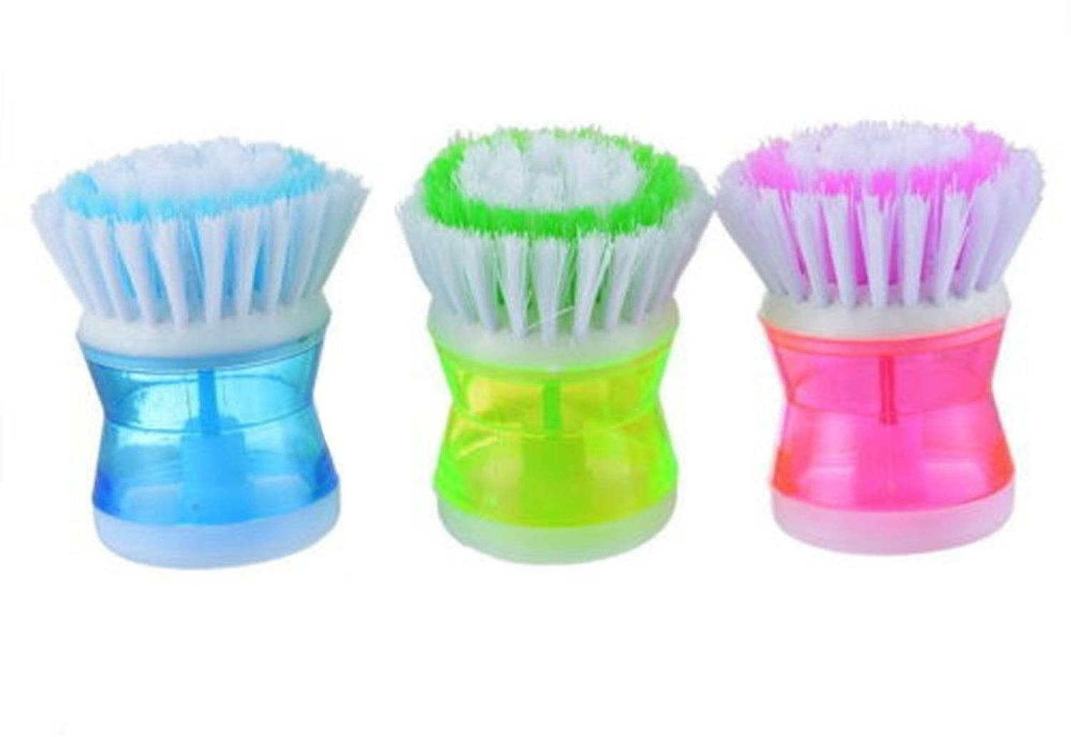 Aryshaa Best Quality Plastic washing brush pot kitchen gadgets Wash Tool Pan Dish Bowl Palm Brush Scrubber Cleaning in Multi-color.(Pack of 10) Plastic Wet and Dry Brush