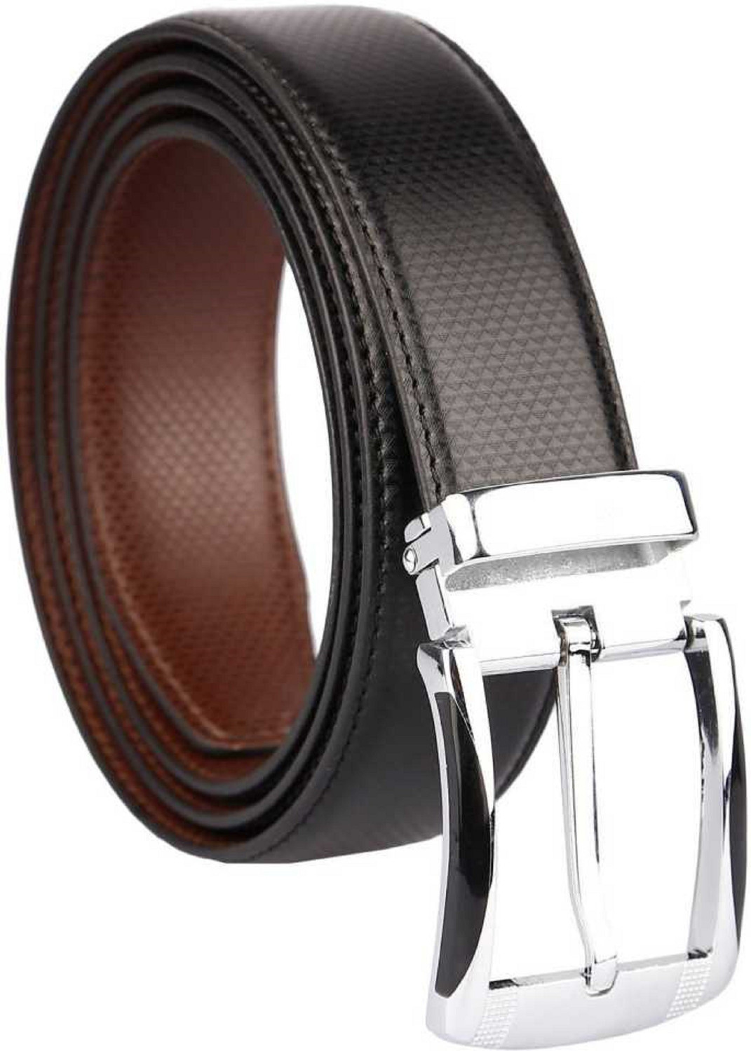 Image of new pine Men Formal, Casual, Party, Evening Black, Brown Artificial Leather Reversible Belt