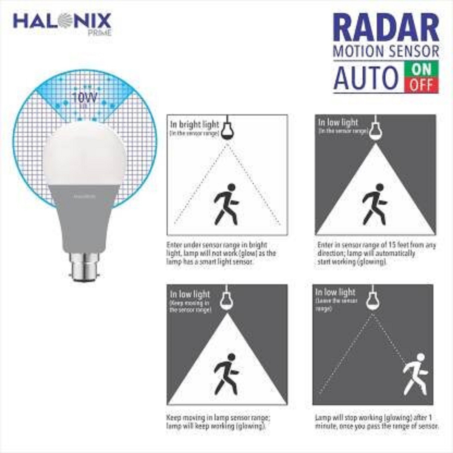 Image of HALONIX 10 W Basic Round B22 LED Bulb