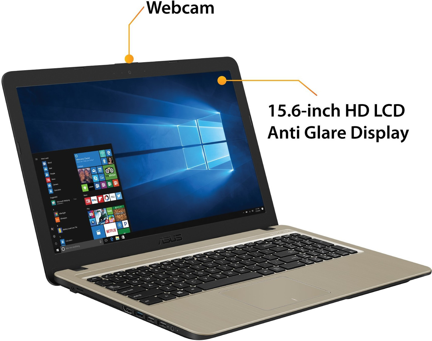 Image of ASUS Intel Core i3 7th Gen 7020U - (4 GB /1 TB HDD /Windows 10 Home) X540UA-GQ683T Laptop