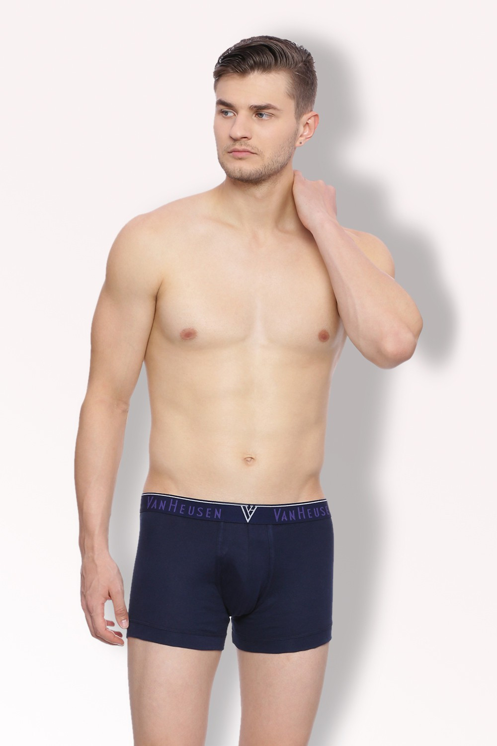 Image of VAN HEUSEN Men Men Blue Pack of 2 Solid Antibacterial Colour Fresh Trunks Brief